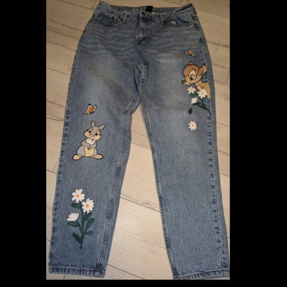 Disney Denim - Disney Bambi & Thumper Mom Jeans Hot Topic Disneyland Spring Jrs Size 17